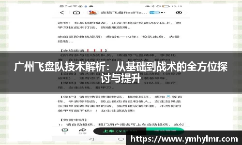 广州飞盘队技术解析：从基础到战术的全方位探讨与提升